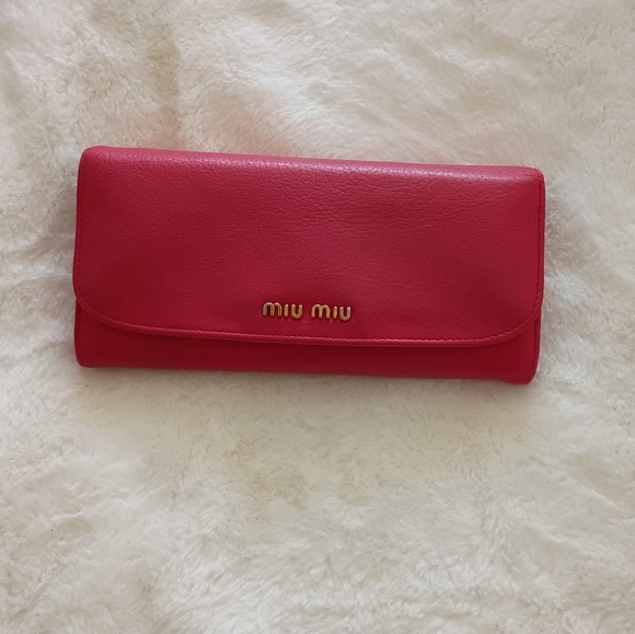Authentic Miu Miu Pink Pebbled Leather Wallet - Picture 11 of 12